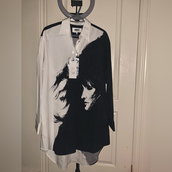 MM6 Maison Margiela White Reversed Short Dress - Picture 3 of 5